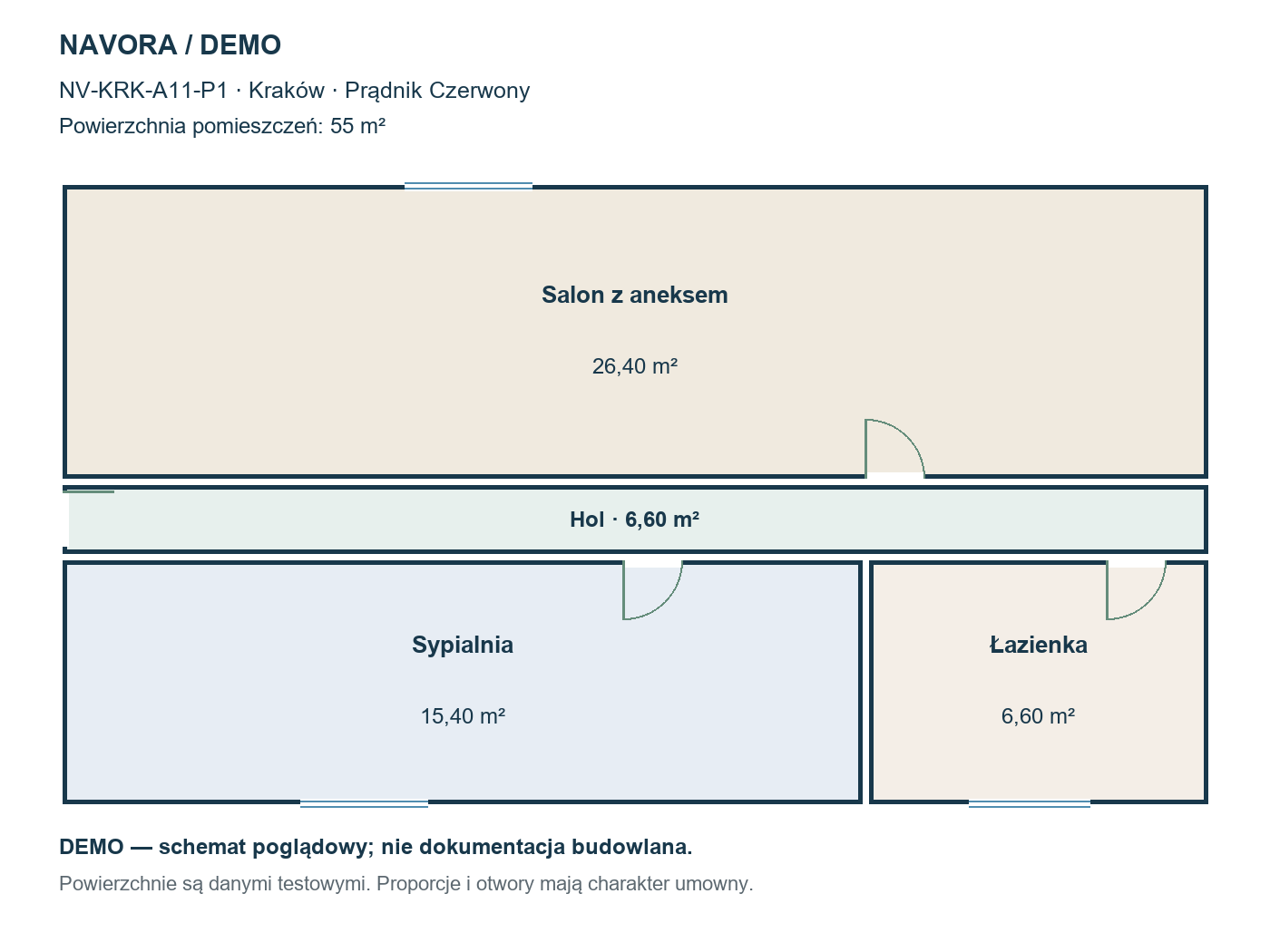 DEMO — schemat 55 m²