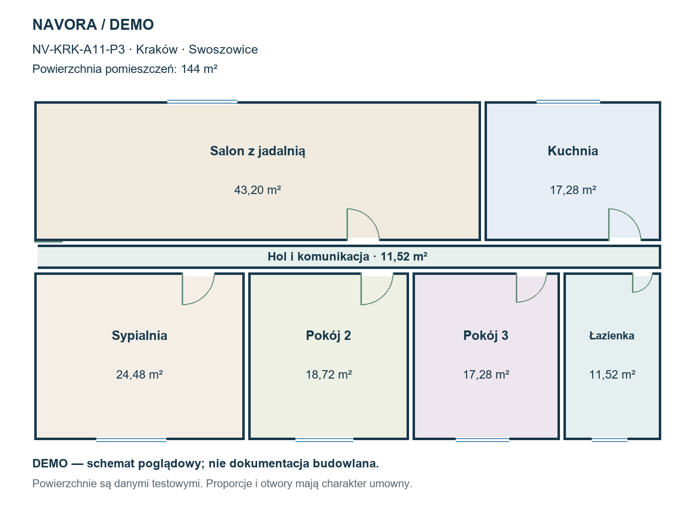 DEMO — schemat 144 m²