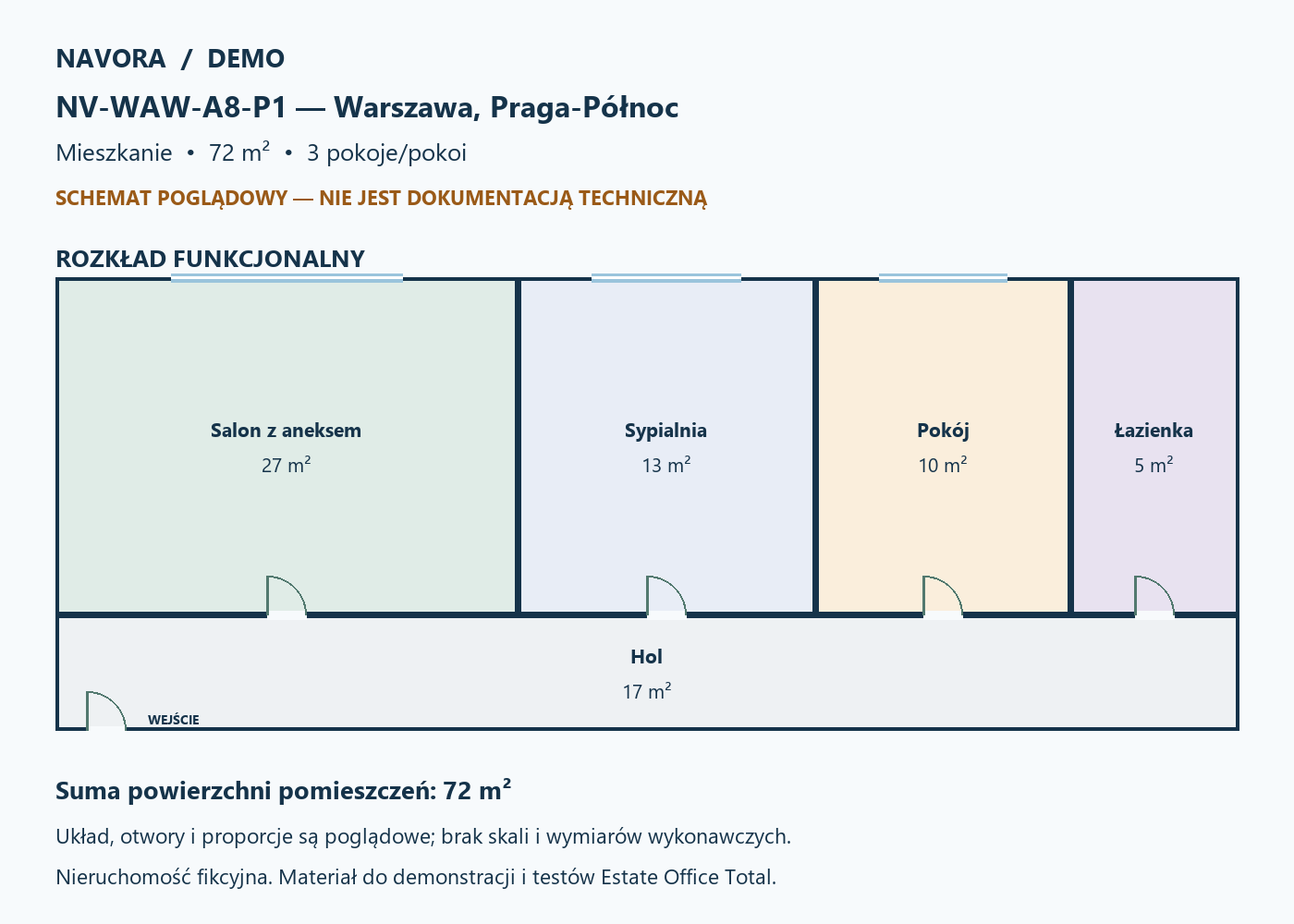 DEMO — schemat 72 m²