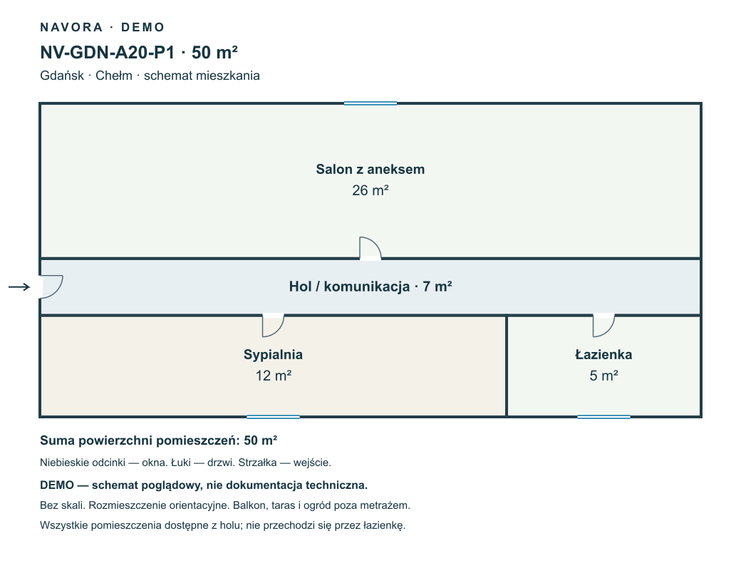 DEMO — schemat 50 m²