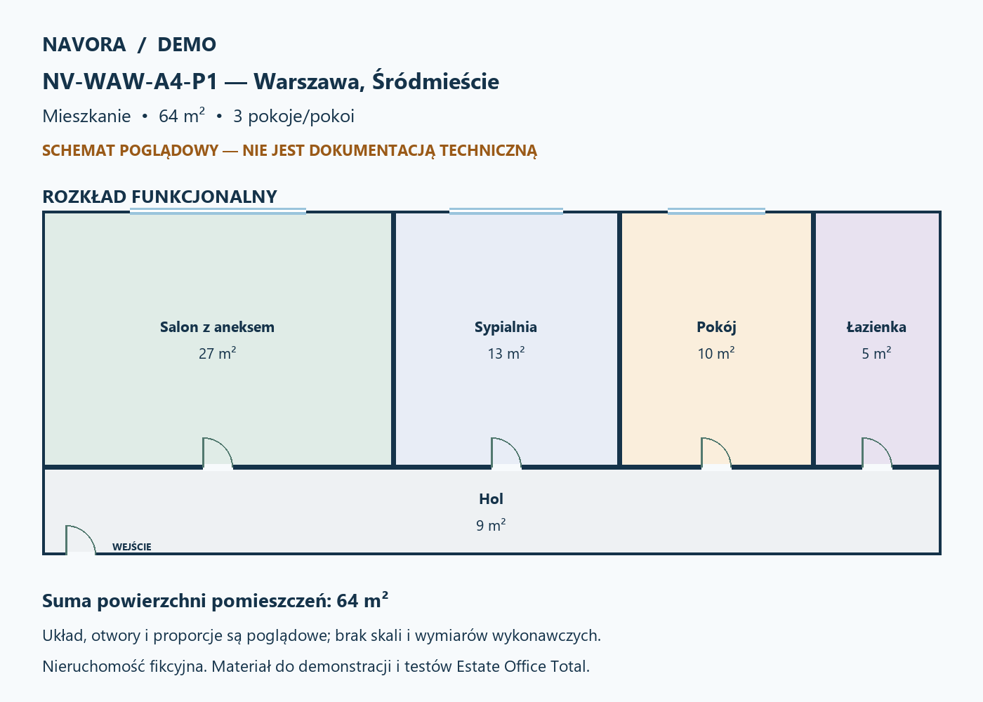 DEMO — schemat 64 m²