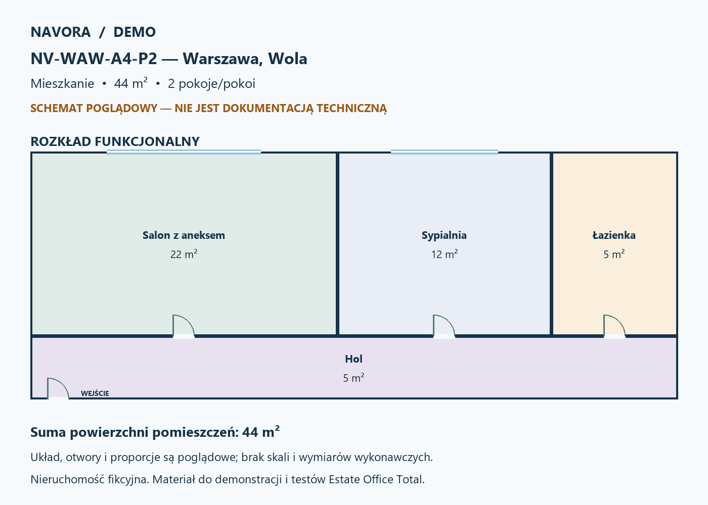 DEMO — schemat 44 m²