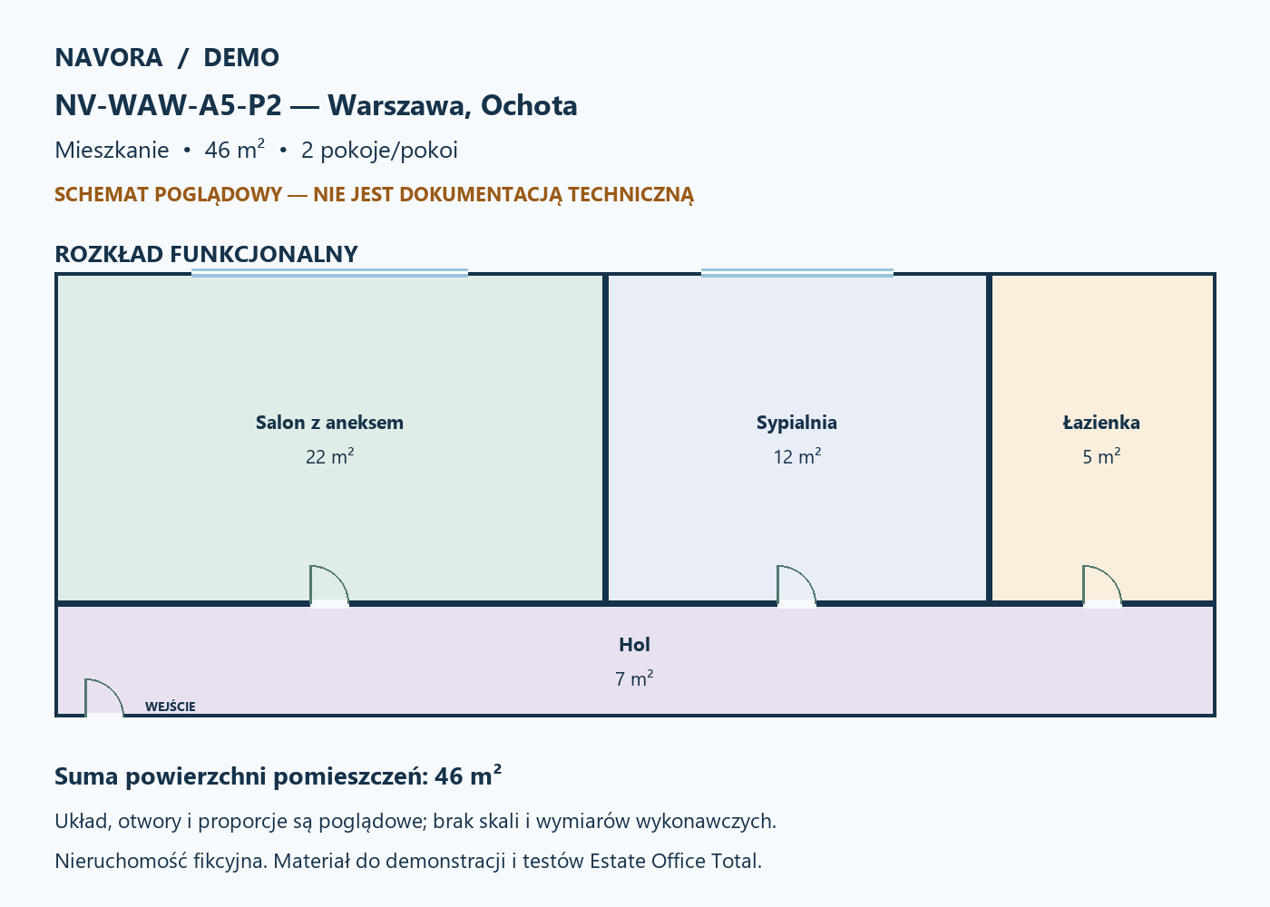 DEMO — schemat 46 m²
