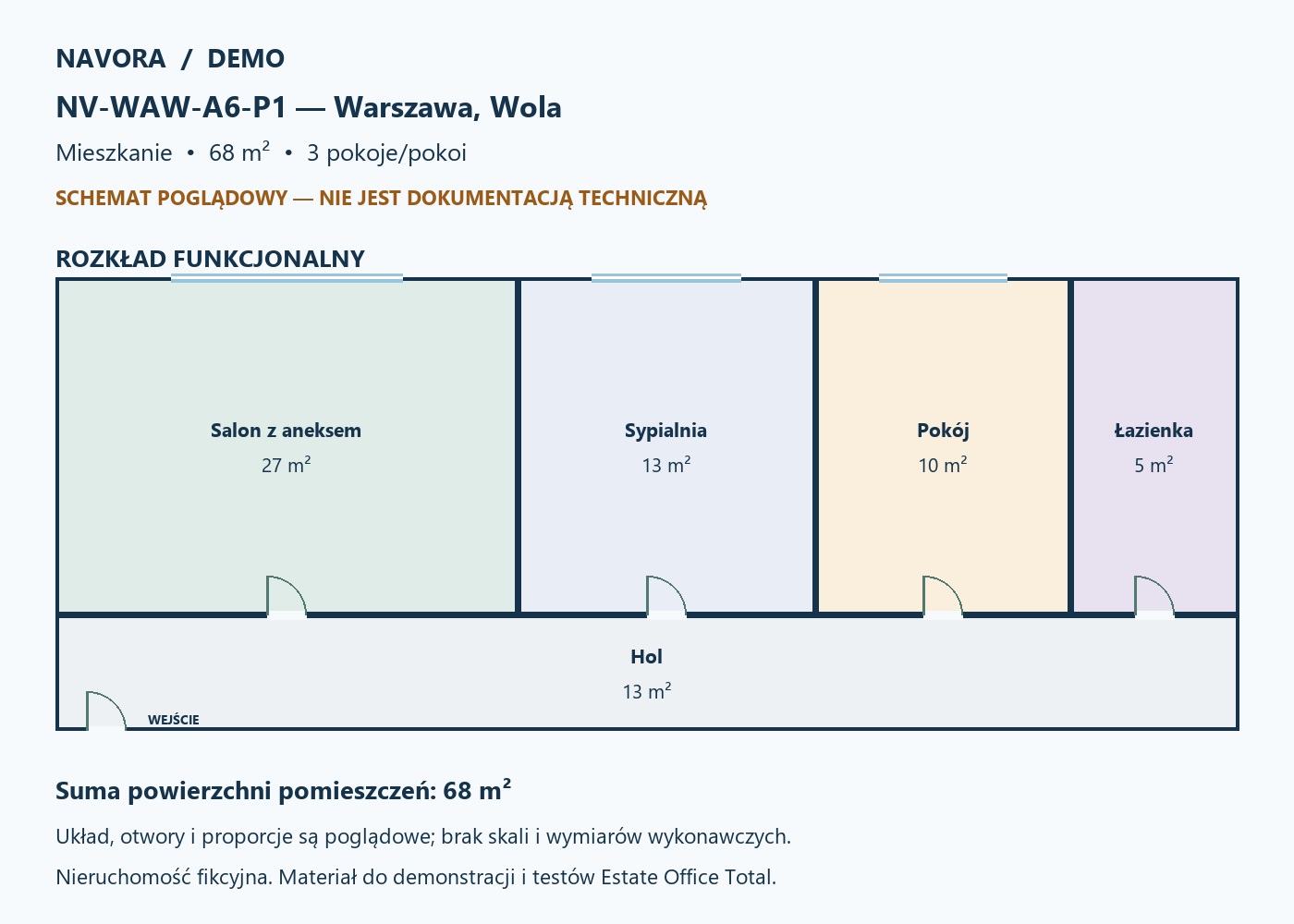 DEMO — schemat 68 m²