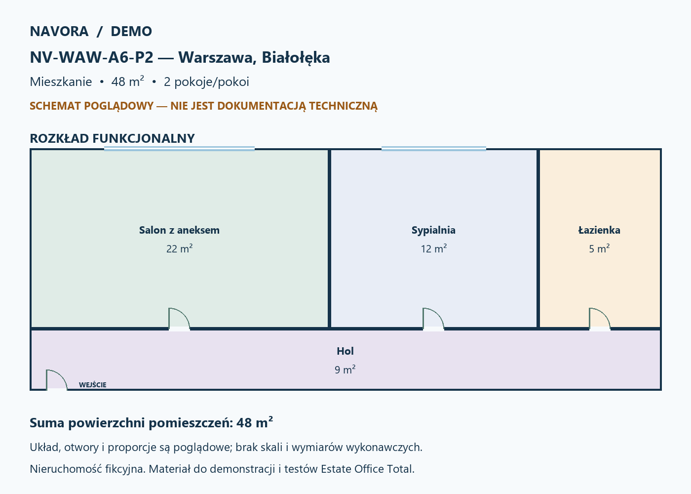 DEMO — schemat 48 m²