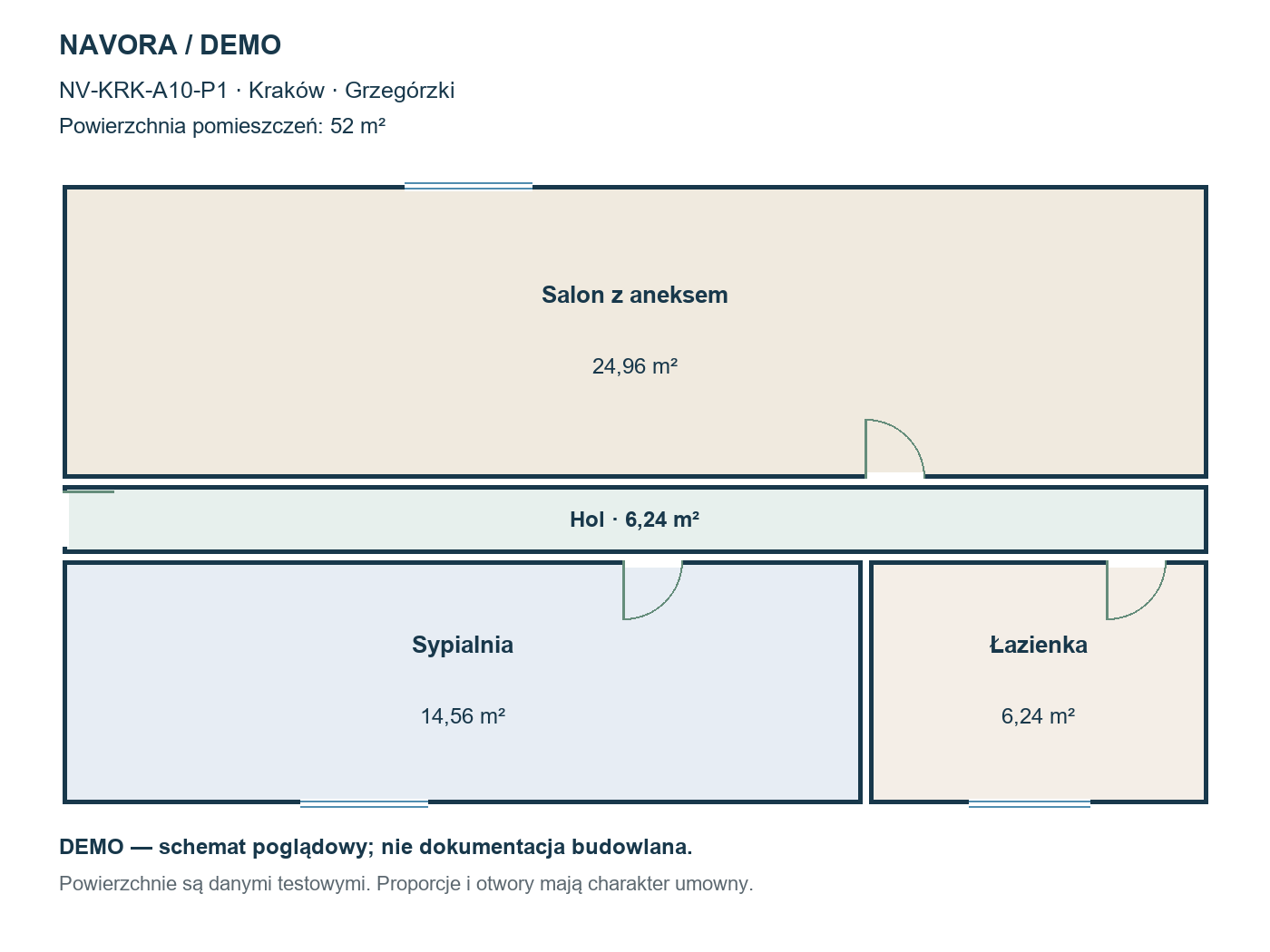 DEMO — schemat 52 m²